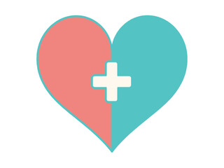 Fototapeta premium Heart with Medical Cross Symbol