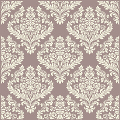Classic Symmetrical Damask Fabric Pattern