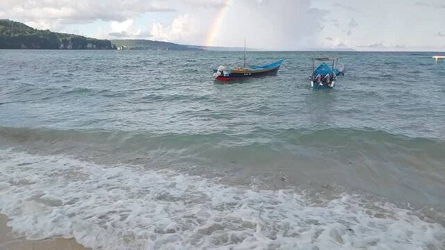 kite surfing in the sea Biak Papua