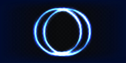 Abstract stipple background. Blue luminous circles. Azure glowing circle. Indigo light ring. Ultramarine sparking particles. Colorful ellipse.