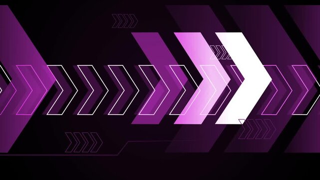 Minimalist chevron arrows abstract technology background animation