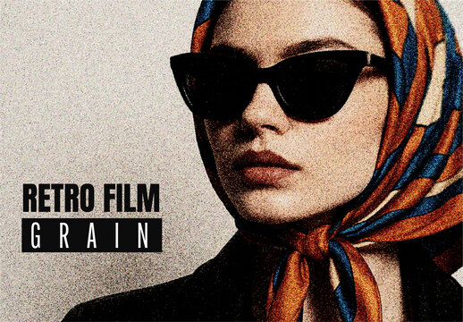 Retro Film Grain Effect Mockup