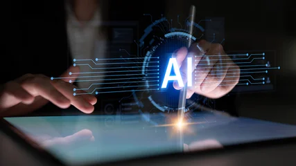 Selbstklebende Fototapeten Altes Krankenhaus Beelitz AI core enables machine learning for automation and prediction. AI core connects data to models, accelerating training, inference, and real time decisions across systems. Corpus  © InfiniteFlow