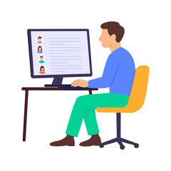 CRM Modernization, upgrading customer systems with advanced technology, Flat vector character illustration