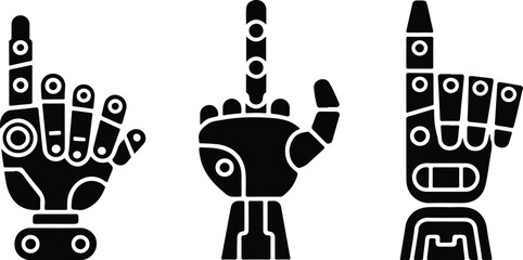 Naklejka premium Thumb Up Collection Silhouette Icon Set Thumbs Up Typography Silhouette Icon Pack