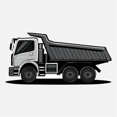 Heavy Duty Dump Truck Vector Illustration.