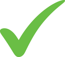 A green check mark on a white background Vector © LOKMAN