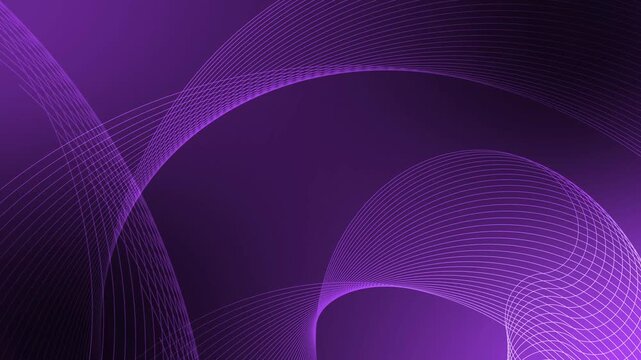Abstract curved line wave pattern background animation, Curved line patterns on background forming overlapping wave-like arcs