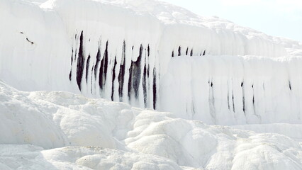 White Ice Cliff Natural Landscape Closeup Bright Texture. Scenic Winter Concept Minimal Arctic View © Valeriia Zub