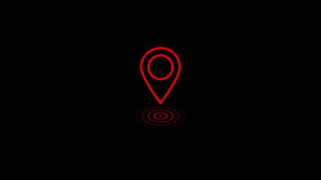 Red color location symbol. Pin symbol Indicates the location of the GPS map. Location icon or map pin simple location icon animation.