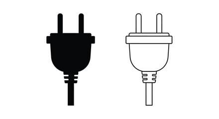 Two electrical plugs shown in contrasting styles a striking silhouette © RASHIDA
