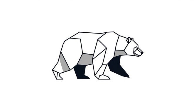 Uma imagem gerada com base no seu comando de entrada
Geometric line art illustration of a bear walking, concept for logo design, branding, and mascot creation