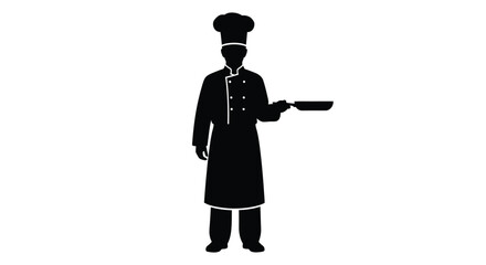 A chef presenting with a pan a striking black silhouette © RASHIDA