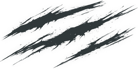 Scratch Mark: The image features a set of black scratch marks, perfect for conveying a sense of aggression, danger, or a visual representation of a claw. © FANUSH