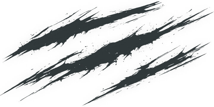 Scratch Mark: The image features a set of black scratch marks, perfect for conveying a sense of aggression, danger, or a visual representation of a claw.