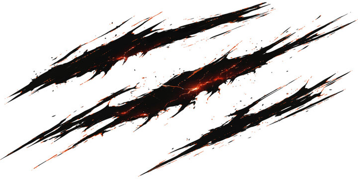 Claw Marks: The image features a set of fierce claw marks, showcasing the raw power and untamed essence. Perfect for conveying a sense of adventure, aggression, and wildness. 