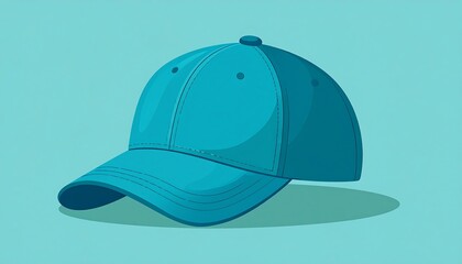 Fototapeta premium Stylish Blue Baseball Cap for Casual Fashion and Sun Protection.