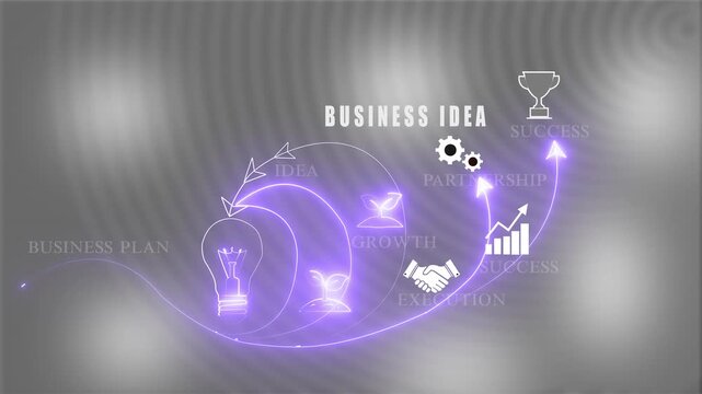 BUSINESS IDEA concept ,merchant, website, sales, seo, link, tracking Global Blue dot Map Loop ,Business, Technology, Internet and network concept. interface icons Abstract technology background