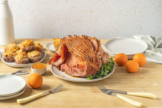 Easter holiday ham dinner