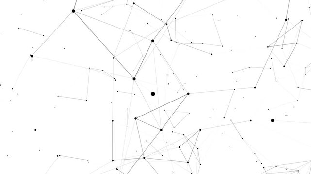 Animation of lines and dots connecting network concept. Abstract network animation on white background. abstract background with grunge texture
