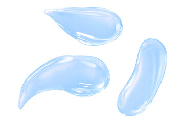 Three Smears of Light Blue Glitter Gel