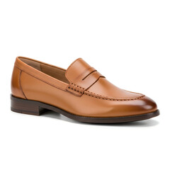 Classic brown leather loafers with stitched details and rounded toe