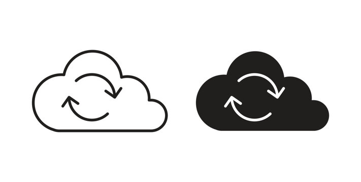 Cloud sync icon symbol vector illustration. vector flat clipart object eps10