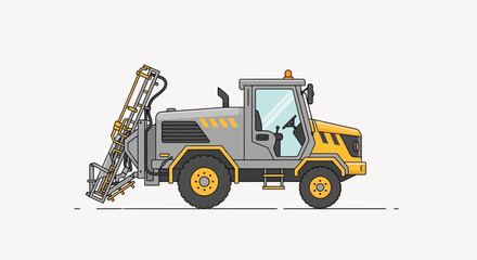 Naklejka premium Industrial Sprayer Machine For Agriculture Or Construction Site Use Minimalist Vector Art