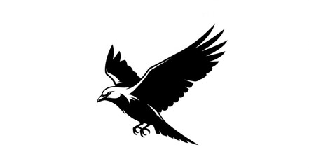 Fototapeta premium Majestic Flying Eagle Silhouette Illustrating Freedom and Power.