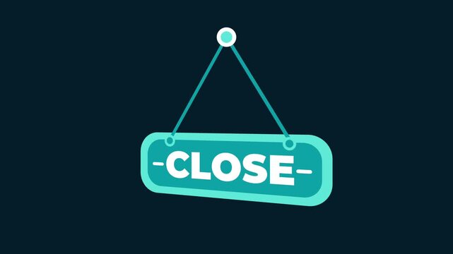 Modern graphic CLOSED sign for a small business, announcing temporary unavailability