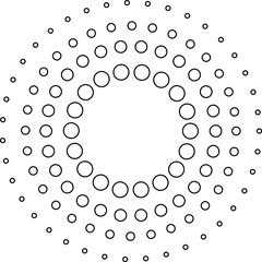 Halftone circle frames radial dots pattern abstract vintage circular elements graphic elements vector illustration
