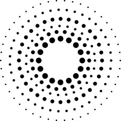Halftone circle frames radial dots pattern abstract vintage circular elements graphic elements vector illustration