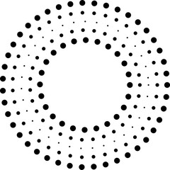Halftone circle frames radial dots pattern abstract vintage circular elements graphic elements vector illustration