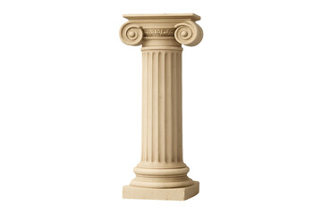 Obraz premium Detailed rendering of a classic ionic column architectural element on transparent background