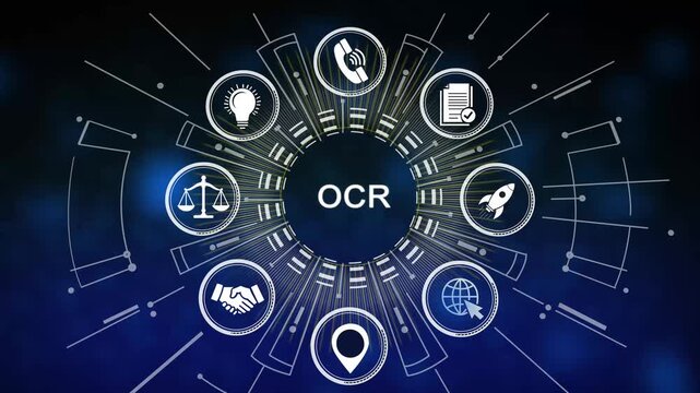 Ocr Business Strategy Marketing Concept with and Keywords on Dark Background communication