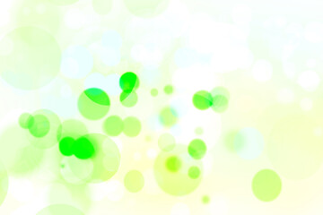 Abstract gradient light blue turquoise yellow green shiny blurred background texture with circular bokeh lights. Beautiful fresh backdrop. Space for design.