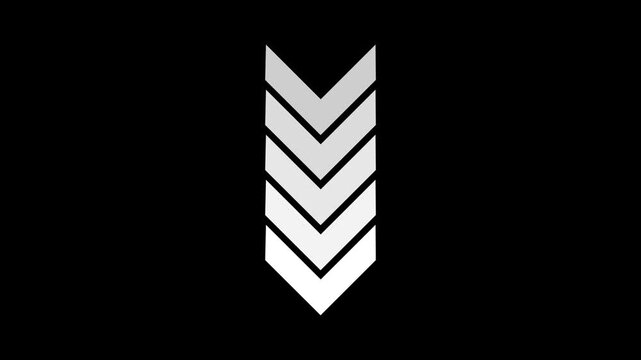 Gray chevron arrows pointing down on black background motion black background gray arrows