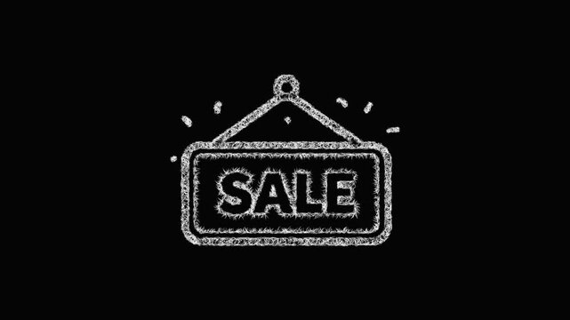 Sketch clearance sale icon animation - smooth progressive reveal