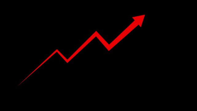 Red arrow graph line decline trend downward movement financial loss decrease