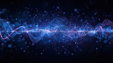 Purple Blue Energy Wave Particle Background