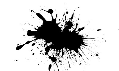 A black ink splatter on white versatile backdrop for graphic design, wallpapers, backgrounds, artistic projects, or creative presentations.