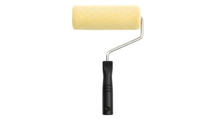 Fototapeta premium Yellow paint roller on a transparent background isolated on transparent background