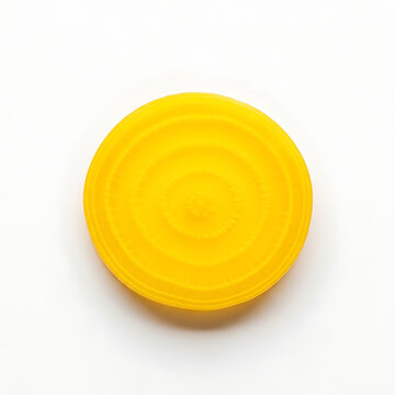 Yellow beet slice isolated on a white background, vibrant and fresh