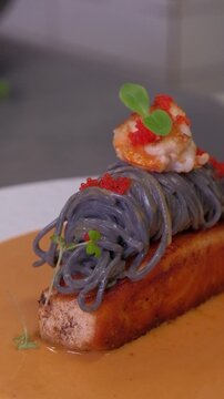 Grilled salmon steaks on the pan. Freshly cooked fish fillet. Food concept. High quality FullHD footage