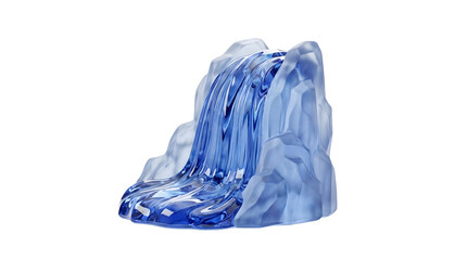 Fototapeta premium Miniature Waterfall Sculpture Crafted from Glass Material.