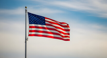 American flag waving in the wind