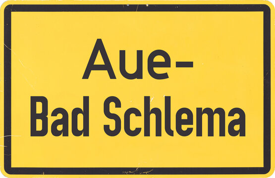 Ortsschild Aue-Bad Schlema