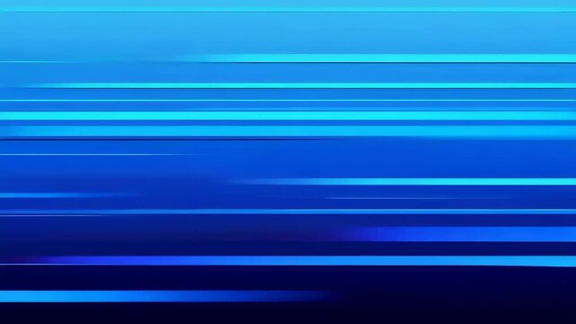 Blue abstract background with horizontal lines moving left. Modern digital animation. Dynamic pattern for technology presentation.