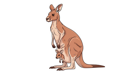 Mother kangaroo and joey in pouch © Marchell