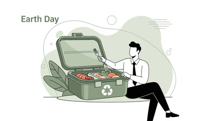 Fototapeta premium Sustainable Lunch Choices For A Greener Earth Day Celebration